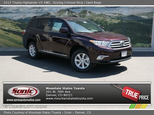 2013 Toyota Highlander V6 4WD in Sizzling Crimson Mica