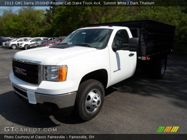 2013 GMC Sierra 3500HD Regular Cab Stake Truck 4x4 in Summit White