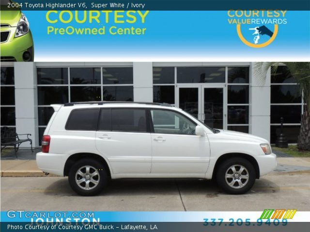 2004 Toyota Highlander V6 in Super White
