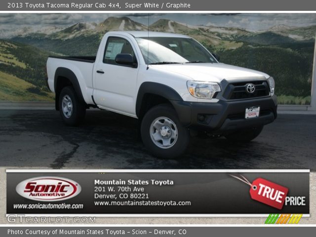 2013 Toyota Tacoma Regular Cab 4x4 in Super White