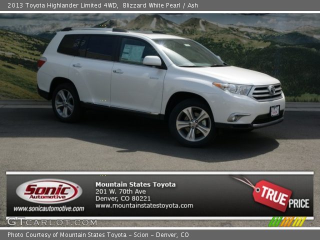 2013 Toyota Highlander Limited 4WD in Blizzard White Pearl