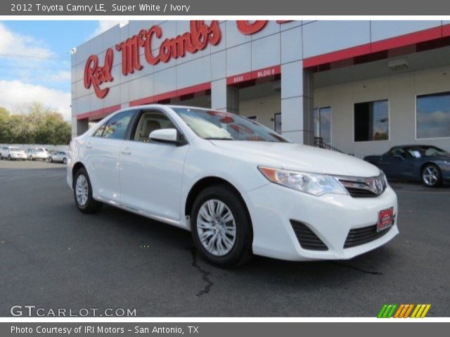 2012 Toyota Camry LE in Super White