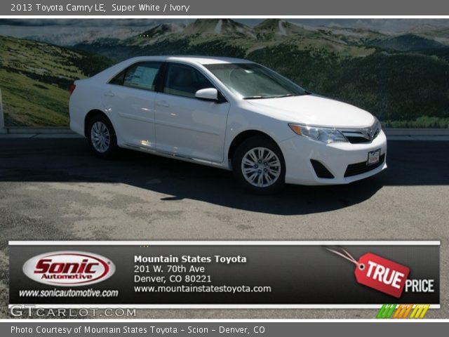 2013 Toyota Camry LE in Super White