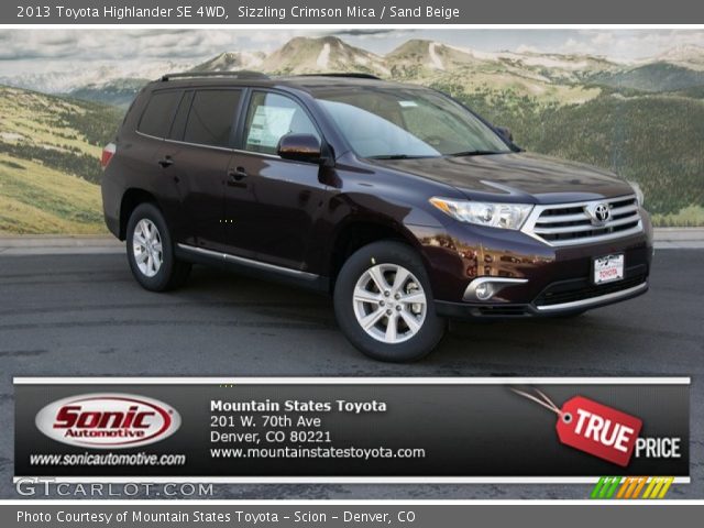 2013 Toyota Highlander SE 4WD in Sizzling Crimson Mica