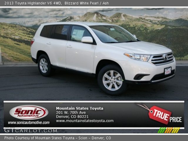 2013 Toyota Highlander V6 4WD in Blizzard White Pearl