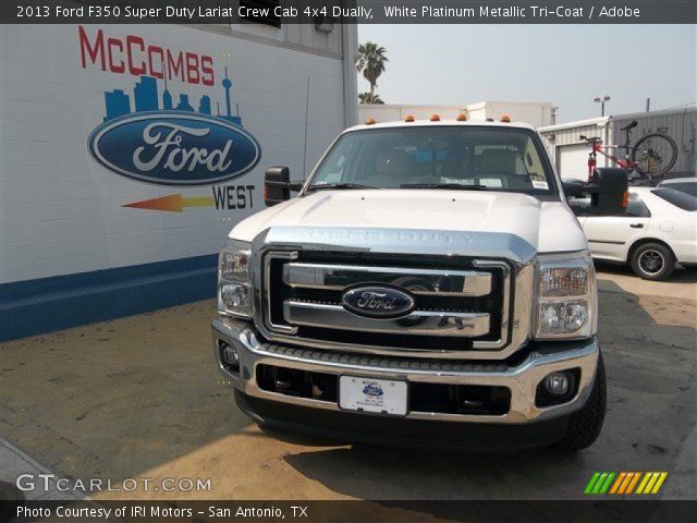 2013 Ford F350 Super Duty Lariat Crew Cab 4x4 Dually in White Platinum Metallic Tri-Coat