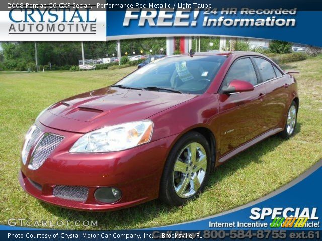 2008 Pontiac G6 GXP Sedan in Performance Red Metallic