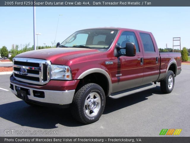 2005 Ford F250 Super Duty Lariat Crew Cab 4x4 in Dark Toreador Red Metallic