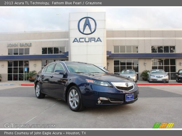 2013 Acura TL Technology in Fathom Blue Pearl