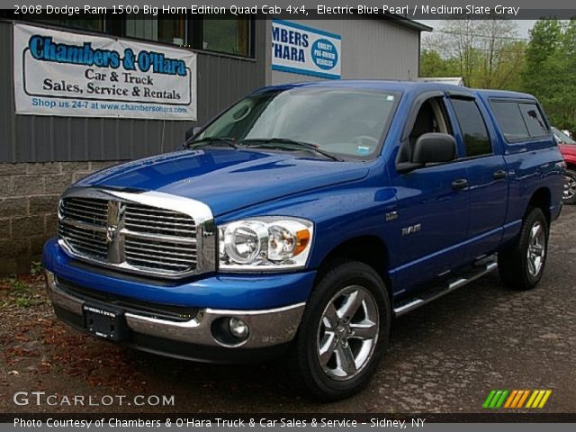 Electric Blue Pearl - 2008 Dodge Ram 1500 Big Horn Edition Quad Cab 4x4 -  Medium Slate Gray Interior | GTCarLot.com - Vehicle Archive #81349073