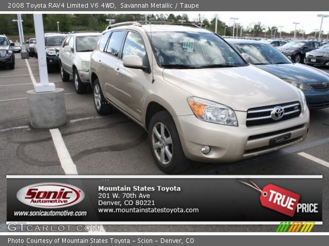 2008 Toyota RAV4 Limited V6 4WD in Savannah Metallic