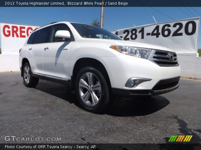 2013 Toyota Highlander Limited in Blizzard White Pearl