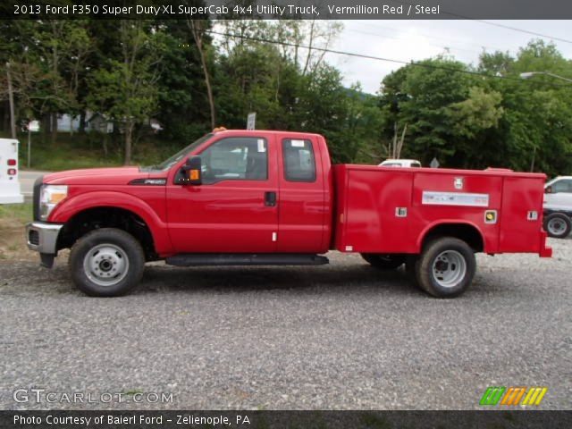 2013 Ford F350 Super Duty XL SuperCab 4x4 Utility Truck in Vermillion Red