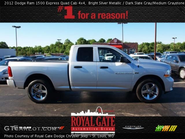 2012 Dodge Ram 1500 Express Quad Cab 4x4 in Bright Silver Metallic