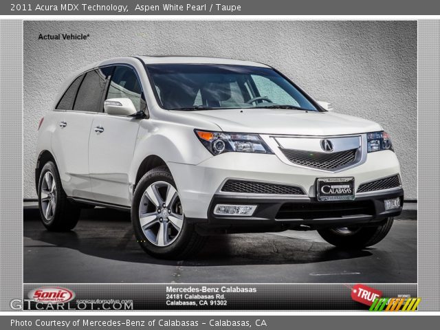 2011 Acura MDX Technology in Aspen White Pearl