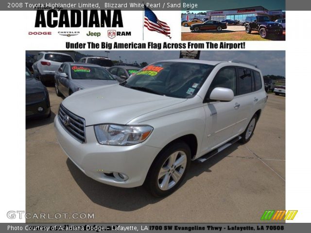 2008 Toyota Highlander Limited in Blizzard White Pearl
