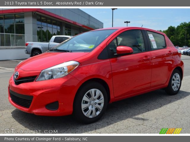 2013 Toyota Yaris L 5 Door in Absolutely Red