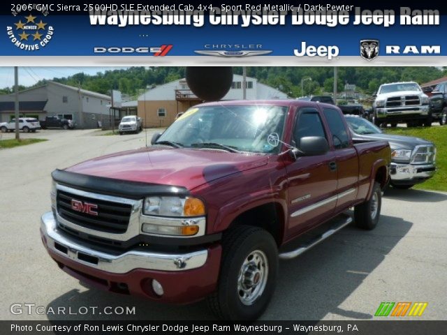2006 GMC Sierra 2500HD SLE Extended Cab 4x4 in Sport Red Metallic