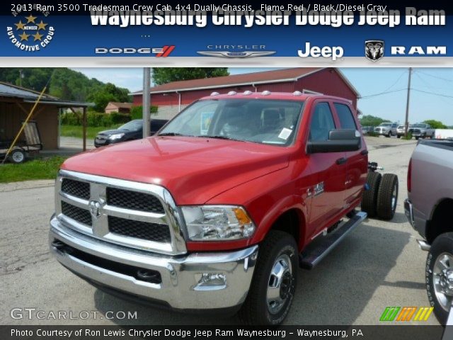 2013 Ram 3500 Tradesman Crew Cab 4x4 Dually Chassis in Flame Red