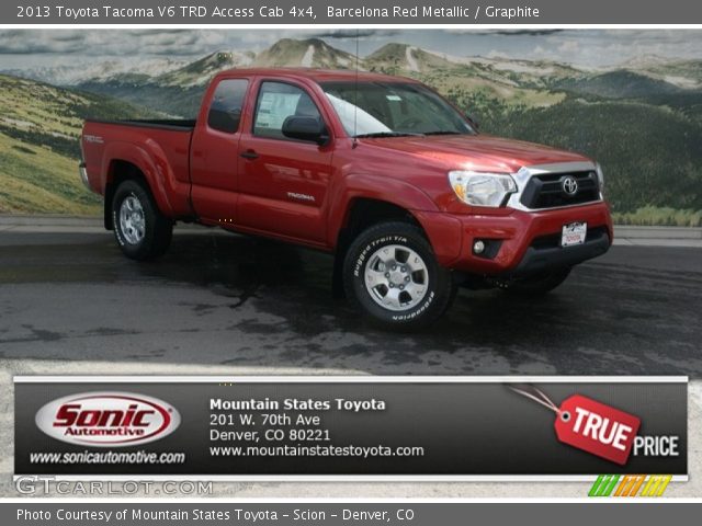 2013 Toyota Tacoma V6 TRD Access Cab 4x4 in Barcelona Red Metallic