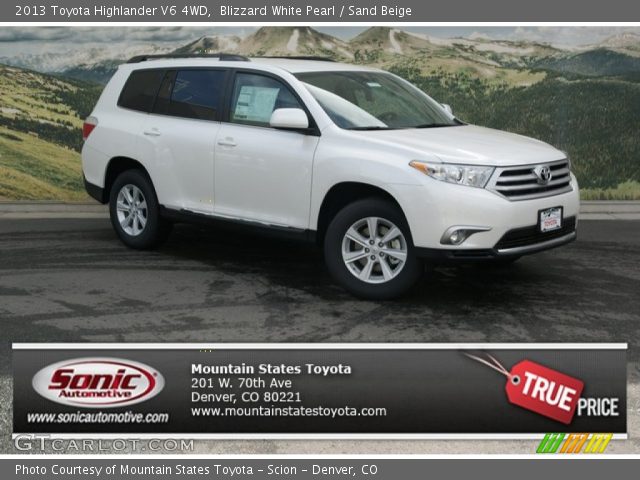 2013 Toyota Highlander V6 4WD in Blizzard White Pearl