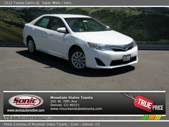 2013 Toyota Camry LE in Super White