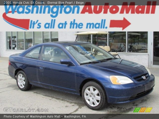 2001 Honda Civic EX Coupe in Eternal Blue Pearl