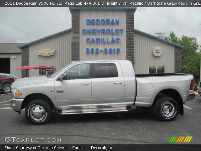 2011 Dodge Ram 3500 HD SLT Mega Cab 4x4 Dually in Bright Silver Metallic