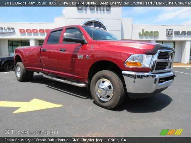 2011 Dodge Ram 3500 HD ST Crew Cab 4x4 Dually in Deep Cherry Red Crystal Pearl