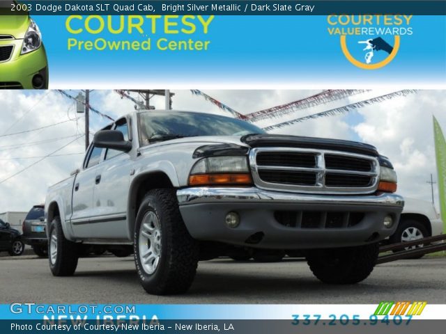 2003 Dodge Dakota SLT Quad Cab in Bright Silver Metallic
