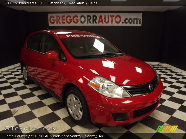 2010 Nissan Versa 1.8 S Hatchback in Red Alert