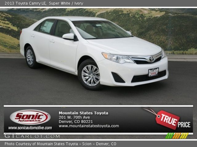 2013 Toyota Camry LE in Super White