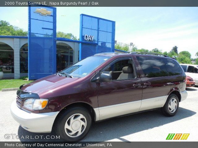 2000 Toyota Sienna LE in Napa Burgundy Pearl