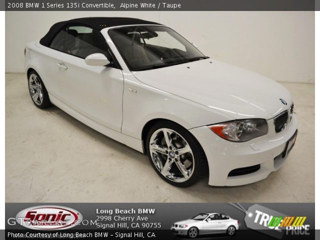 2008 BMW 1 Series 135i Convertible in Alpine White