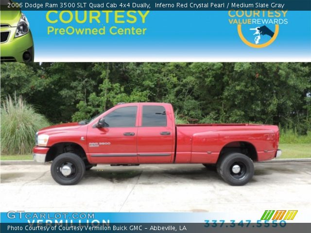2006 Dodge Ram 3500 SLT Quad Cab 4x4 Dually in Inferno Red Crystal Pearl