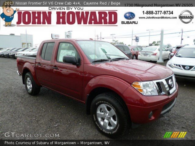 2013 Nissan Frontier SV V6 Crew Cab 4x4 in Cayenne Red