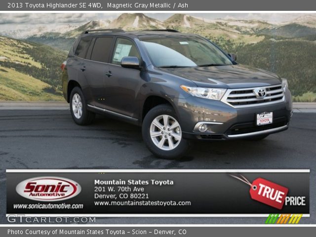 2013 Toyota Highlander SE 4WD in Magnetic Gray Metallic