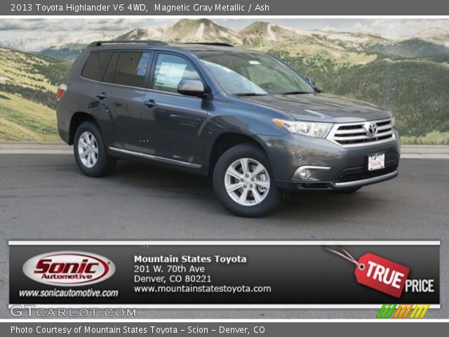 2013 Toyota Highlander V6 4WD in Magnetic Gray Metallic