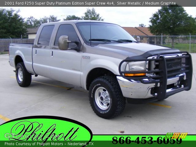 2001 Ford F250 Super Duty Platinum Edition Super Crew 4x4 in Silver Metallic