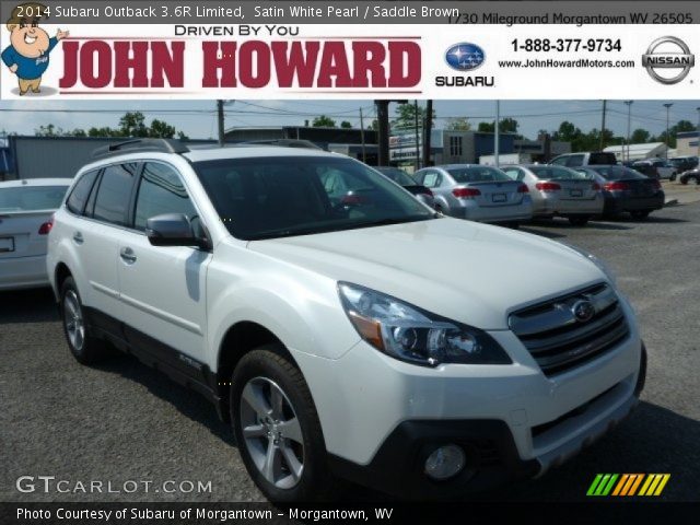 2014 Subaru Outback 3.6R Limited in Satin White Pearl