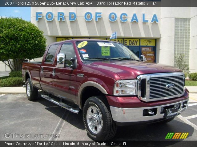 2007 Ford F250 Super Duty Lariat Crew Cab 4x4 in Dark Toreador Red Metallic