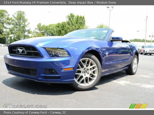 2014 Ford Mustang V6 Premium Convertible in Deep Impact Blue