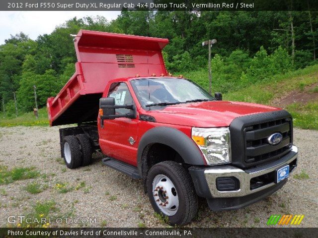 2012 Ford F550 Super Duty XL Regular Cab 4x4 Dump Truck in Vermillion Red