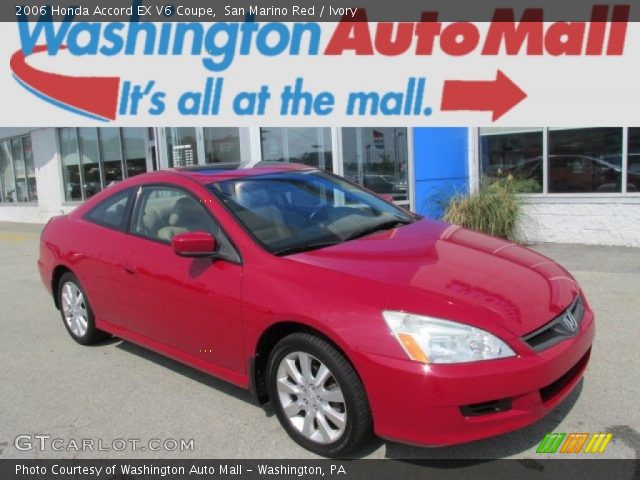 2006 Honda Accord EX V6 Coupe in San Marino Red