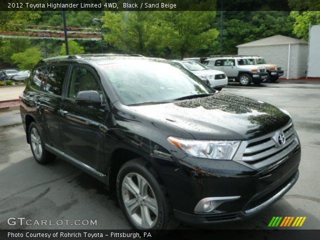 2012 Toyota Highlander Limited 4WD in Black