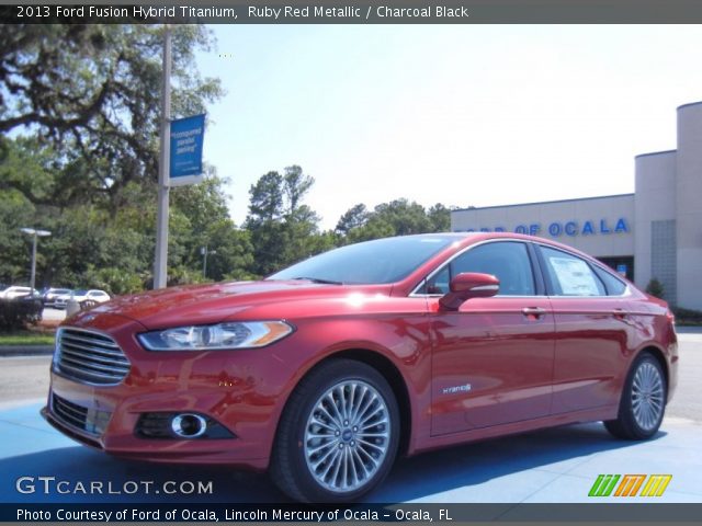 2013 Ford Fusion Hybrid Titanium in Ruby Red Metallic