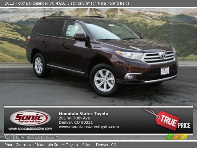 2013 Toyota Highlander V6 4WD in Sizzling Crimson Mica