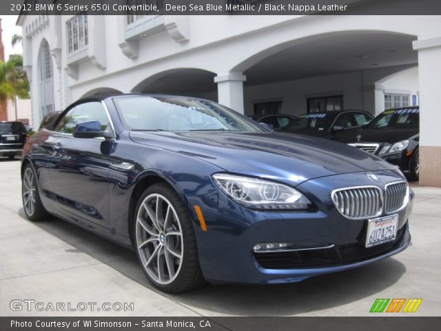 2012 BMW 6 Series 650i Convertible in Deep Sea Blue Metallic