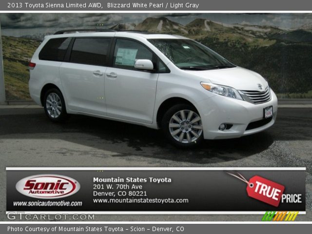 2013 Toyota Sienna Limited AWD in Blizzard White Pearl