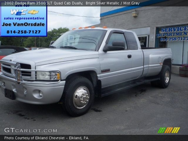 2002 Dodge Ram 3500 SLT Quad Cab Dually in Bright Silver Metallic